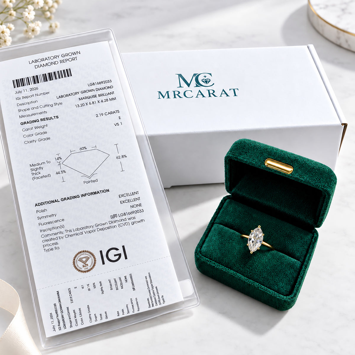 Modern Bypass Design Marquise Cut Lab Grown Diamond Center Stone Bridal Set With Open Shank Band #MCBSL0010