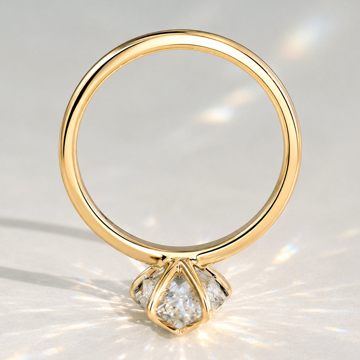 Solitaire Modern Minimalist Design Marquise Cut Lab Grown Diamond Standard Basket Knife Edge Shank Polished Engagement Rings #MCERL0011
