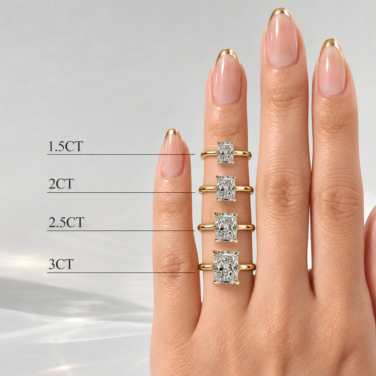 LAB Radiant Cut Engagement Rings