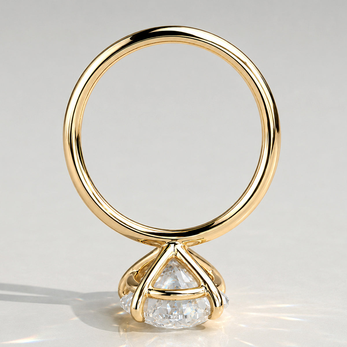 Solitaire Minimalist Design Oval Cut Lab Grown Diamond Engagement Ring #MCERL0035