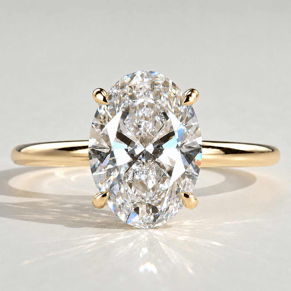 Classic Oval Cut Lab Grown Diamond Hidden Halo Basket Polished Engagement Ring With Round Cut Accent Stones#MCERL0049