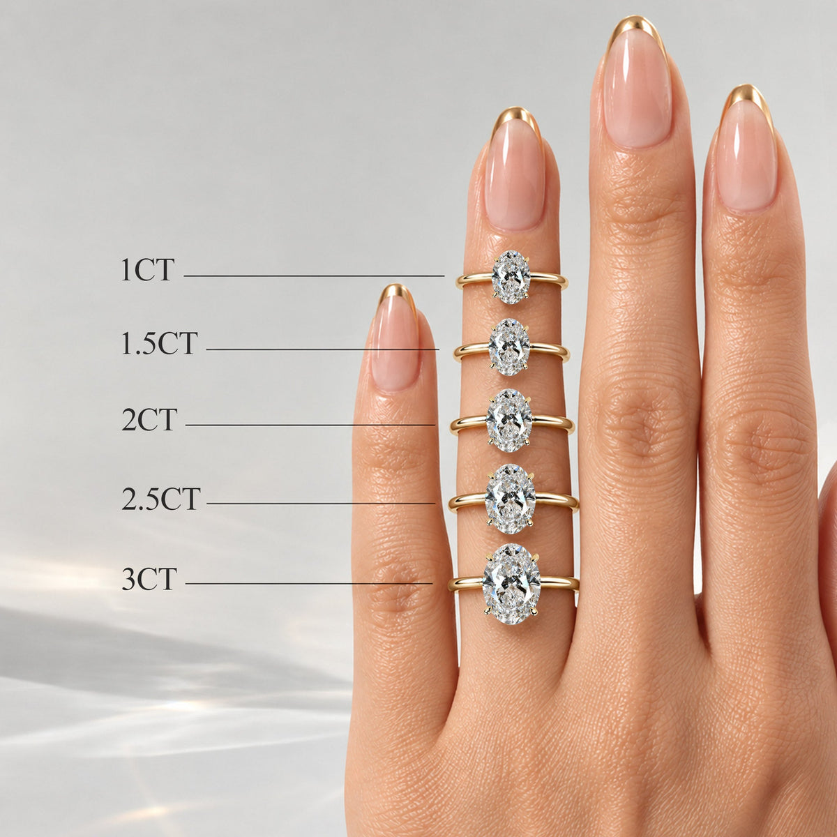 LAB Oval Cut Engagement Rings