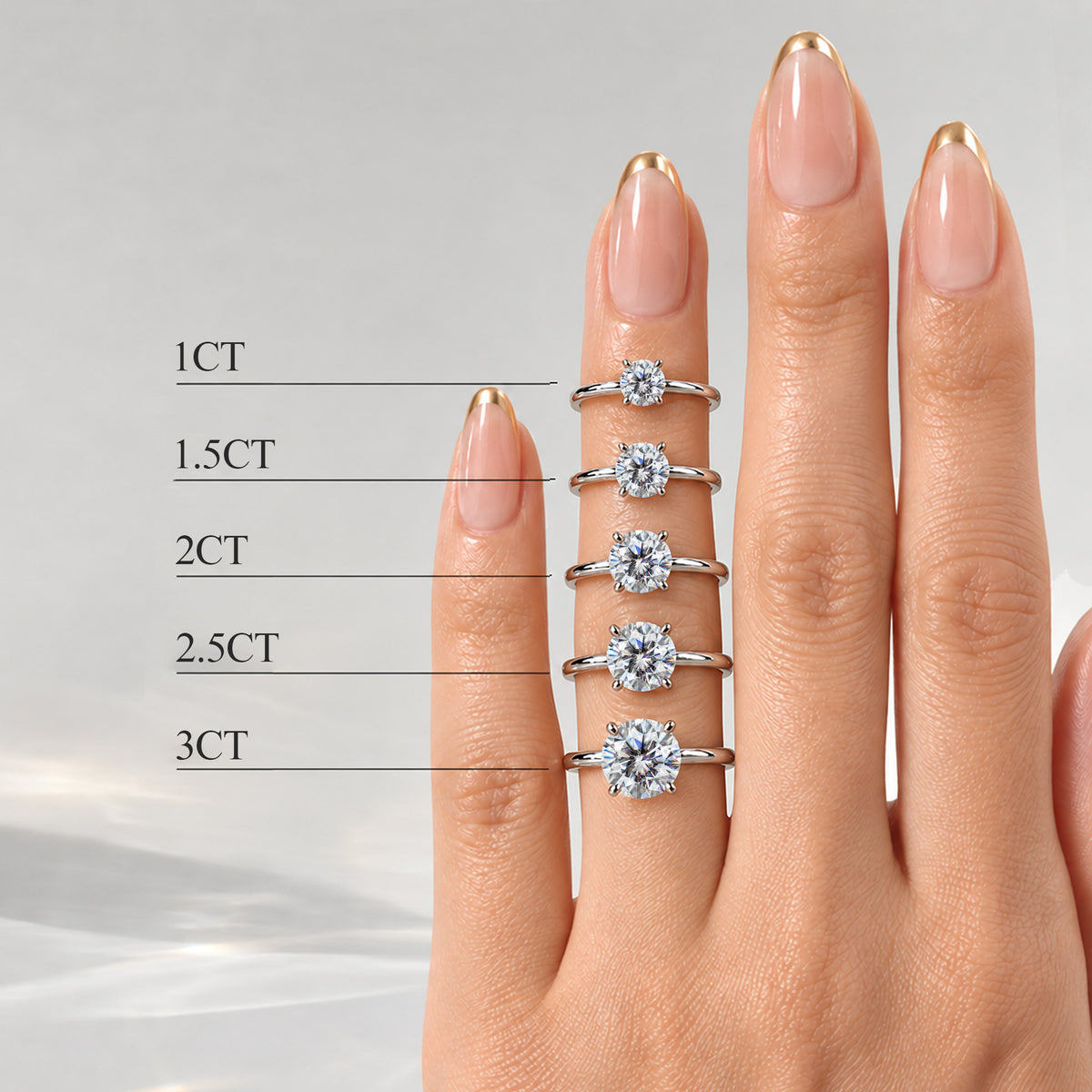 Solitaire Modern Minimalist Design Round Cut Lab Grown Diamond Tulip Basket Knife Edge Shank Polished Engagement Rings #MCERL0013