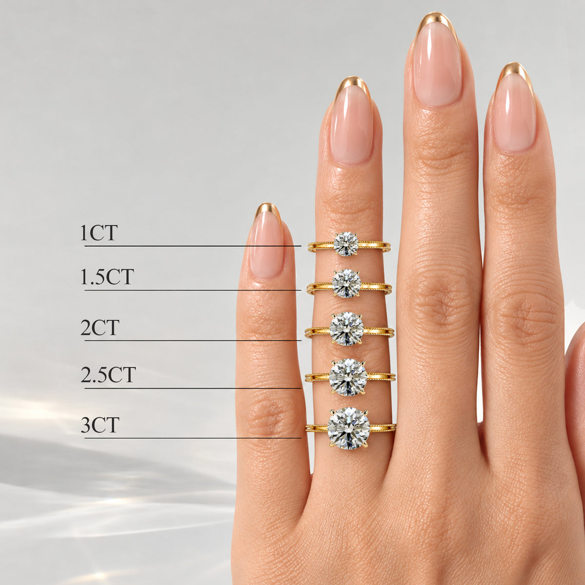 Solitaire Vintage Design Round Cut Lab Grown Diamond Tulip Basket Pave Shank Polished Milgrain Engagement Rings With Accent Diamonds #MCERL0014