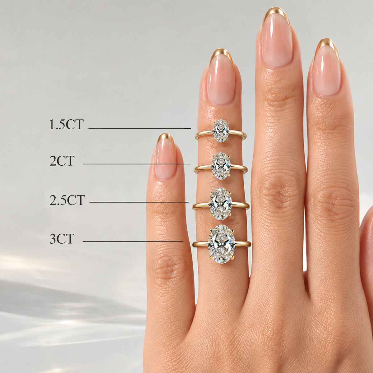 Classic Hidden Halo Design Oval Cut Lab Grown Diamond Polished Engagement Rings With Round Cut Accent Stones #MCERL0050