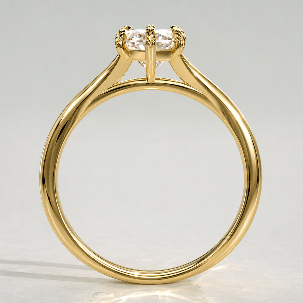 Modern Nature Inspired Design Marquise Cut Lab Grown Diamond Cathedral Basket Split Shank Polish Engagement Ring #MCERL0055