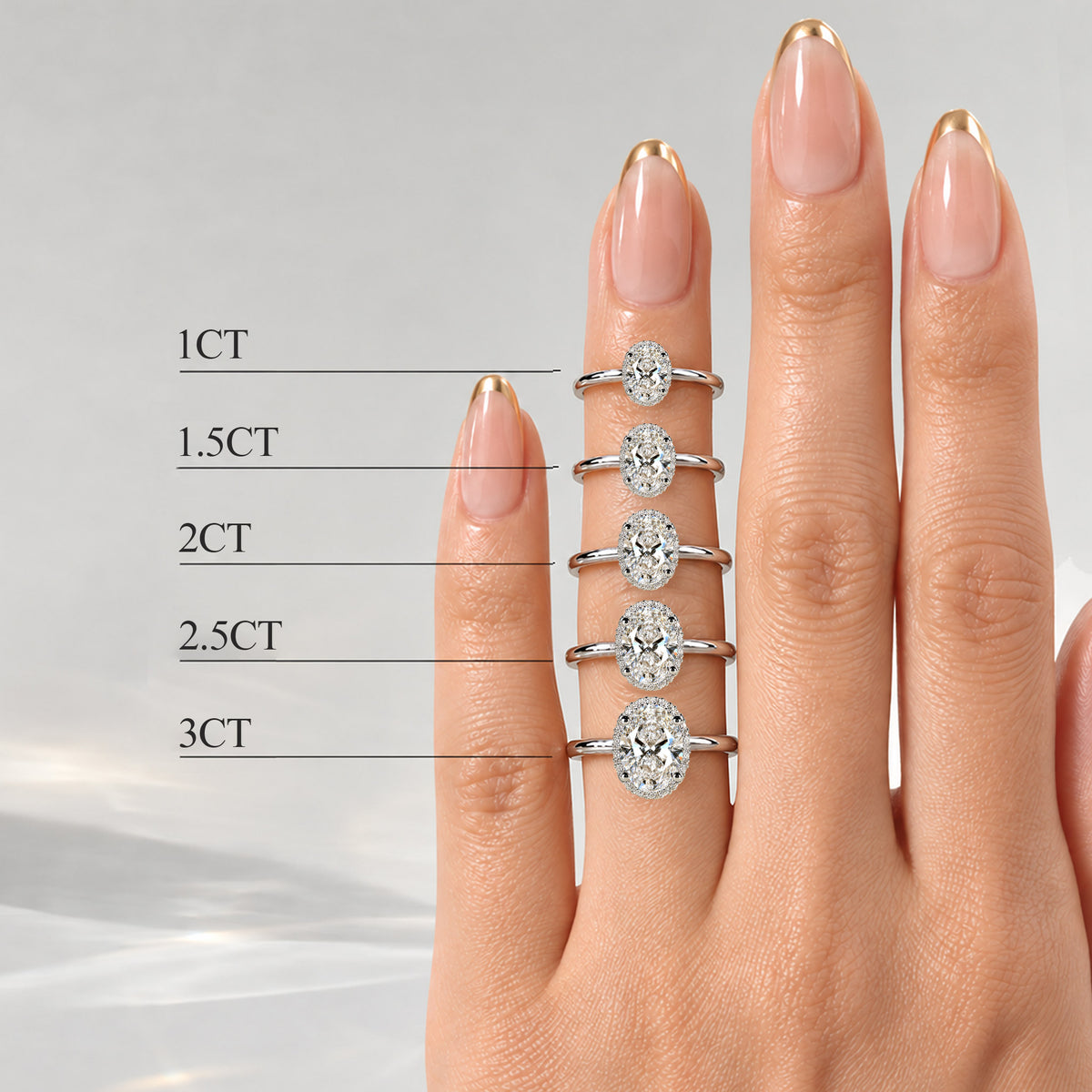 Halo Modern Design Oval Cut Lab Grown Diamond Pave Shank Engagement Ring With Round Cut Accent Stones #MCERL0081