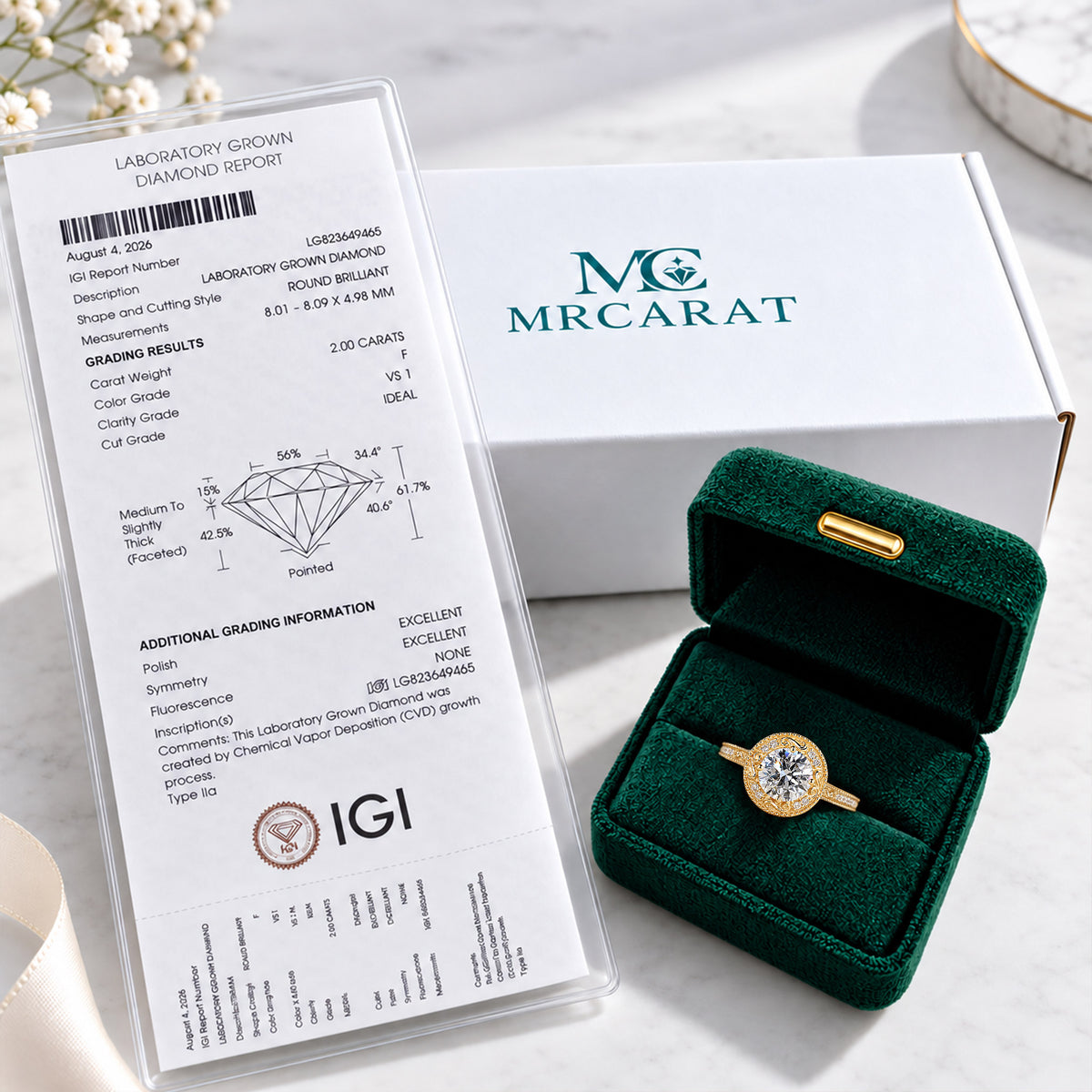Halo Vintage Design Round Cut Lab Grown Diamond Cathedral Basket Milgrain Engraved Engagement Ring With Round Cut Accent Stones #MCERL0082
