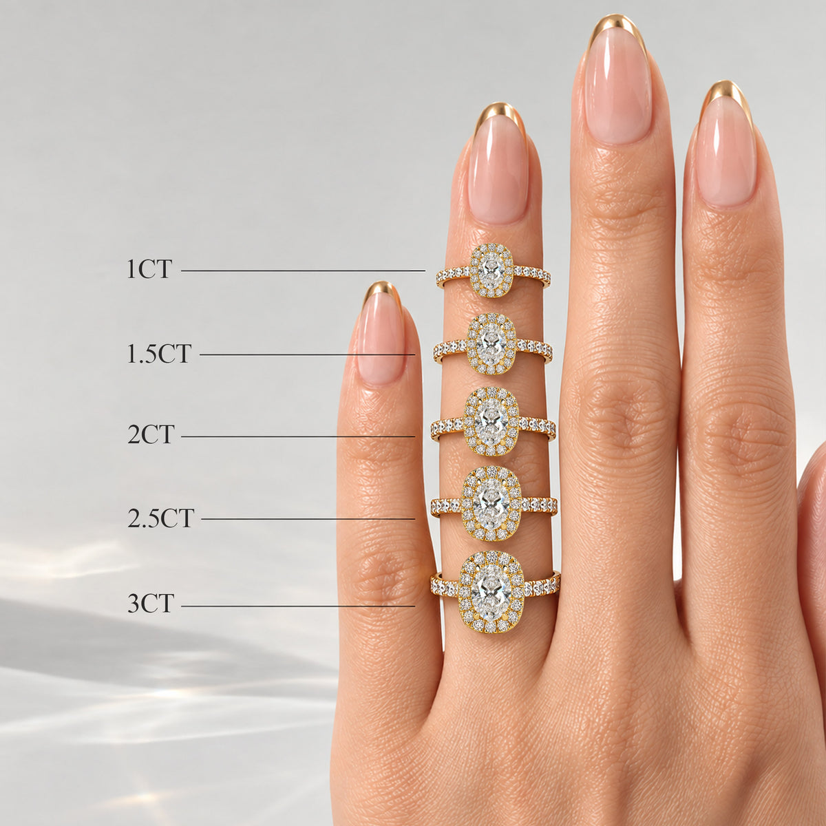 Halo Modern Design Oval Cut Lab Grown Diamond Pave Shank Engagement Ring With Round Cut Accent Stones #MCERL0085