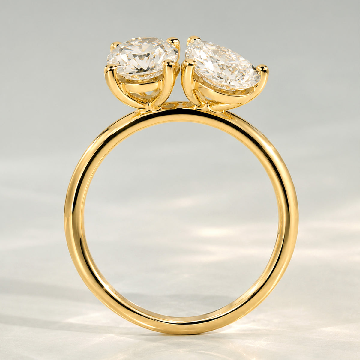 Modern Toi et Moi Design Oval Cut And Pear Cut Lab Grown Diamond Engagement Ring #MCERL0108