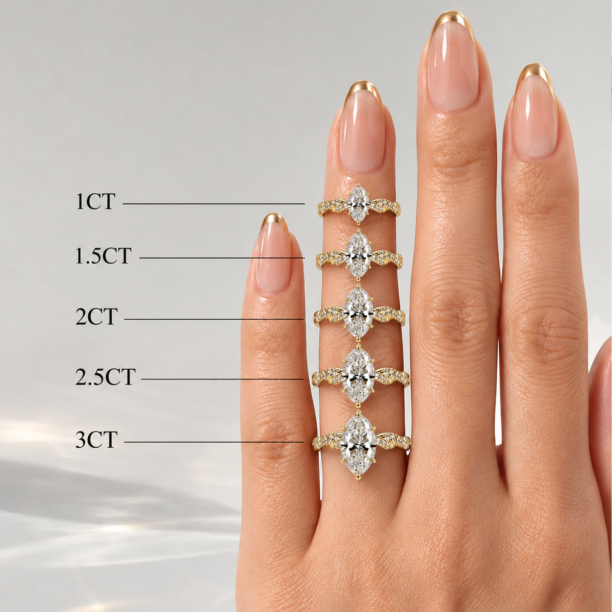 Hidden Halo Design Marquise Cut Lab Grown Diamond Rope Twisted Shank Engagement Ring With Round Cut Accent Stones #MCERL0118