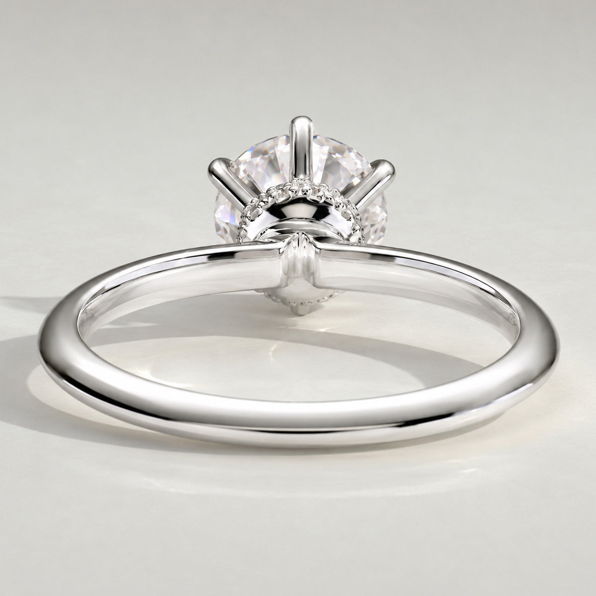 Hidden Halo Design Round Cut Lab Grown Diamond Center Stone Engagement Ring With Round Cut Accent Stones #MCERL0133