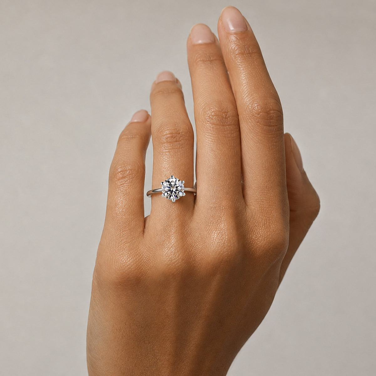 Hidden Halo Design Round Cut Lab Grown Diamond Center Stone Engagement Ring With Round Cut Accent Stones #MCERL0133