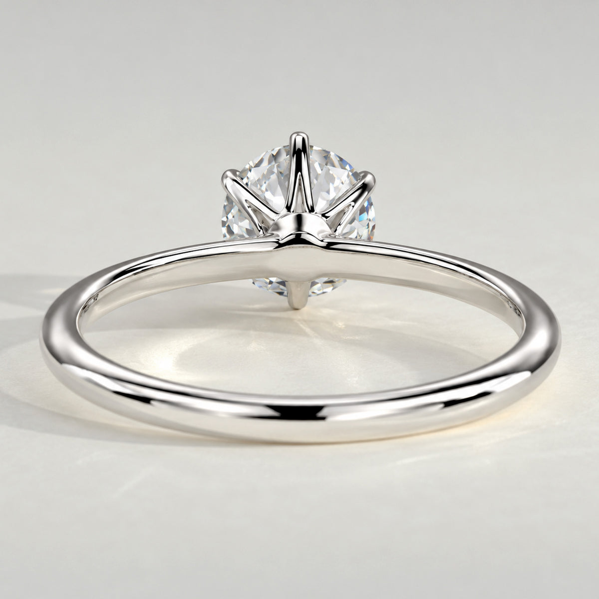 Modern Solitaire Design Round Cut Lab Grown Diamond Tapered Shank Engagement Ring #MCERL0134