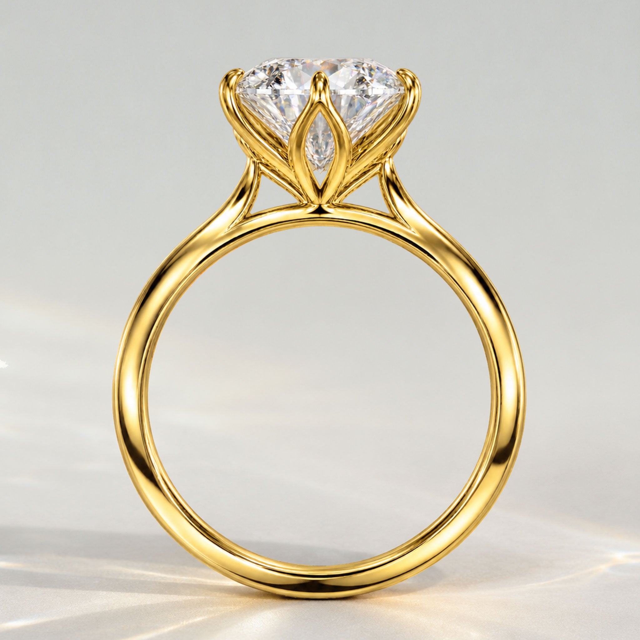 Minimalist Solitaire Design Oval Cut Lab Grown Diamond Knife Edge Shank Engagement Ring #MCERL0137
