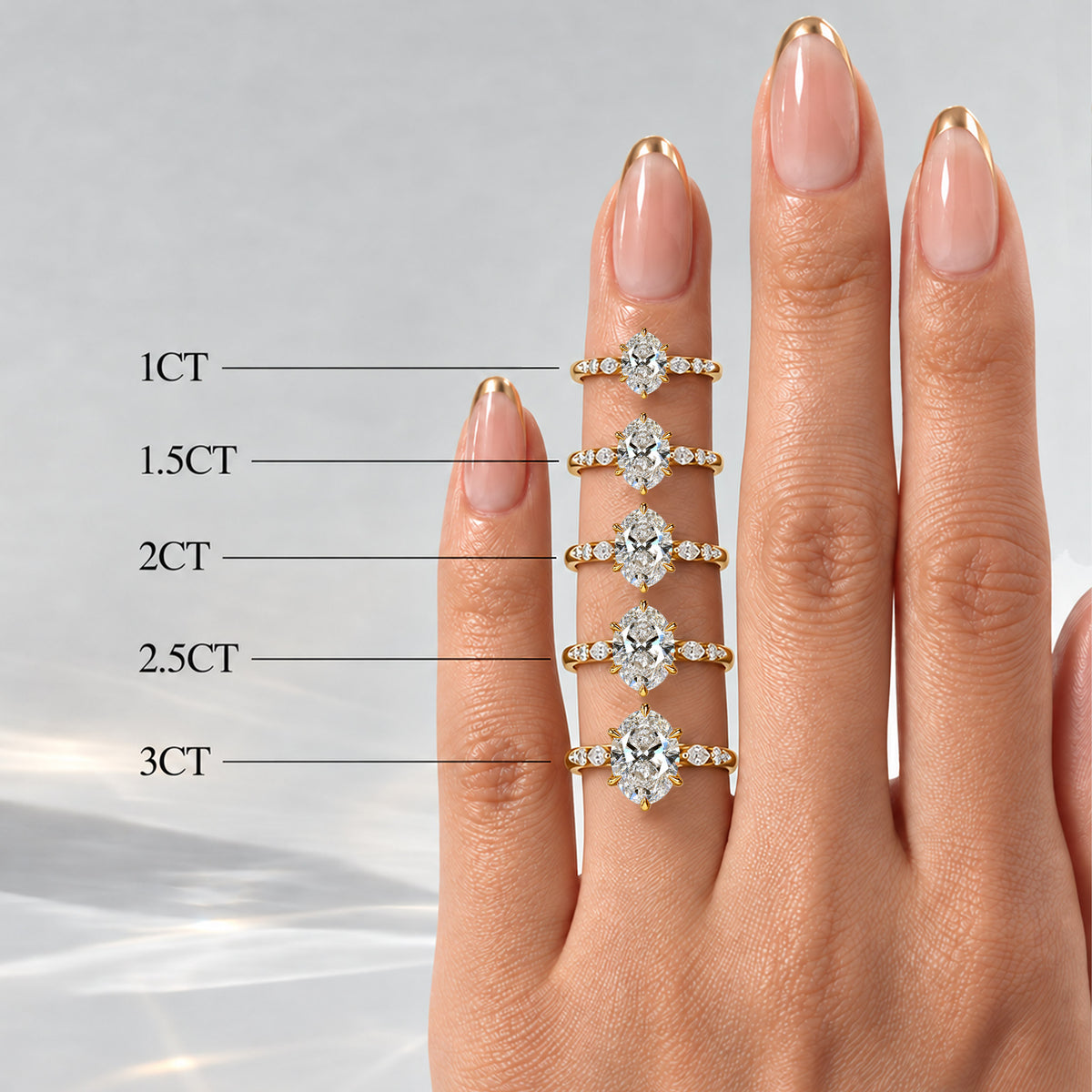 Modern Design Oval Cut Lab Grown Diamond Tulip Basket Pave Shank Engagement Ring With Marquise Cut And Round Cut Accent Stones #MCERL0141