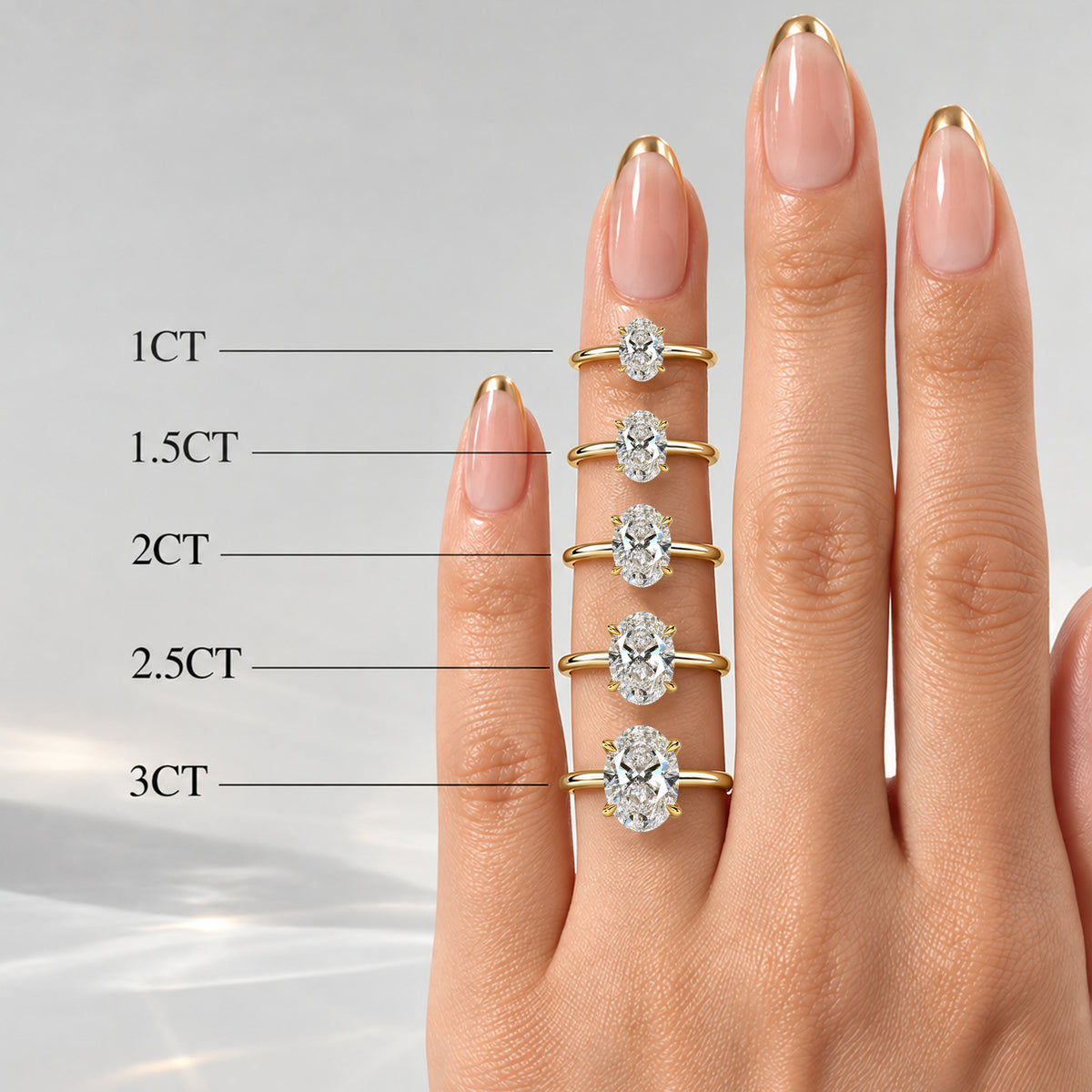 Solitaire Modern Minimalist Design Oval Cut Lab Grown Diamond Tulip Basket Engagement Ring #MCERL0143