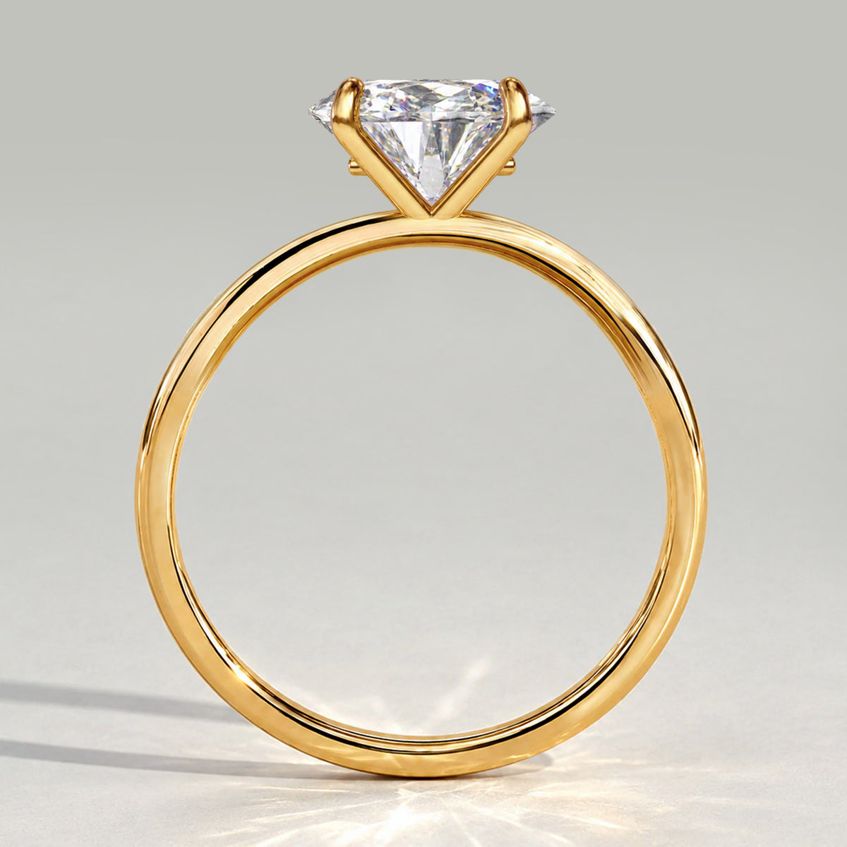 Minimalist Solitaire Design Oval Cut Lab Grown Diamond Tapered Shank Engagement Ring #MCERL0159