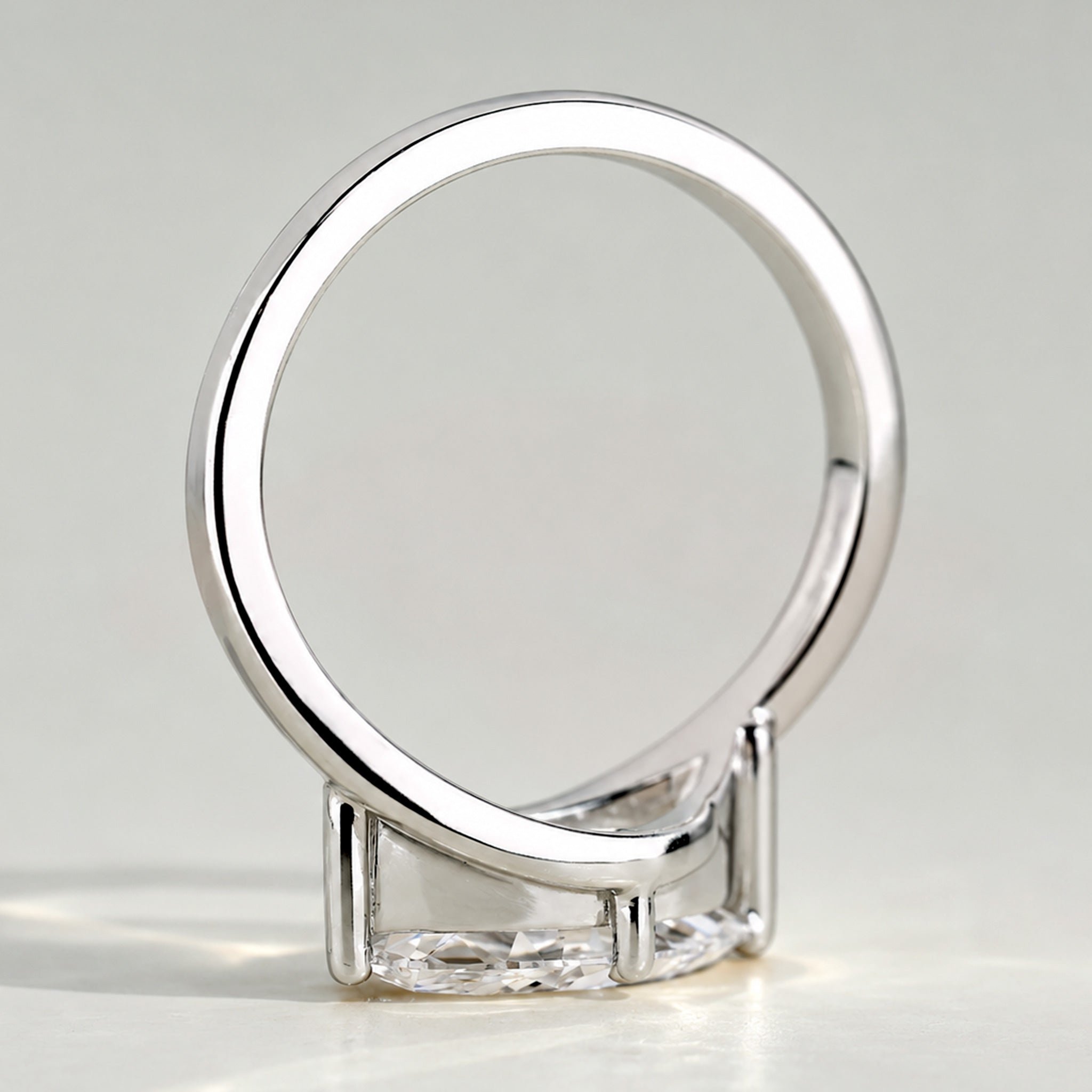 Modern Design Marquise Cut Lab Grown Diamond Bypass Shank Engagement Ring #MCERL0160