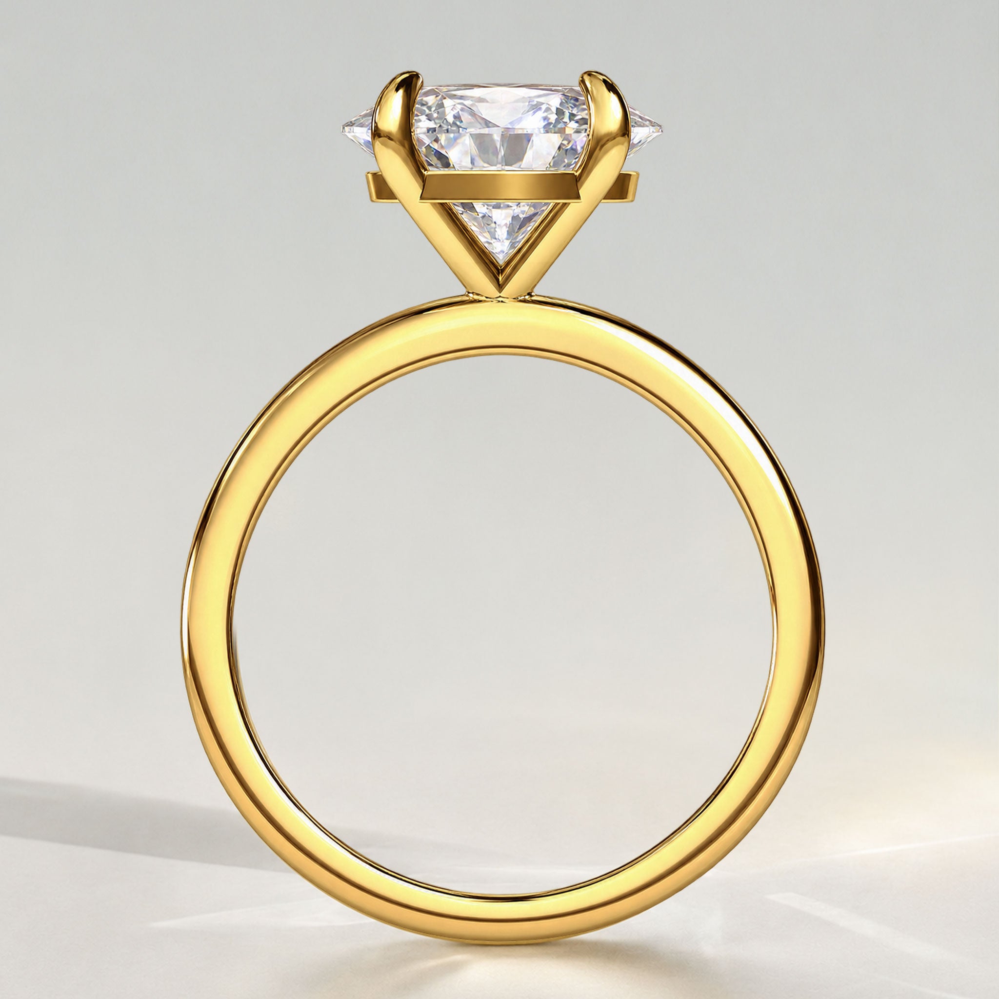 Modern Solitaire Oval Cut Lab Grown Diamond Tapered Shank Engagement Ring #MCERL0164