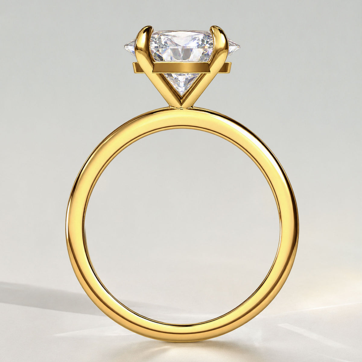 Modern Solitaire Oval Cut Lab Grown Diamond Tapered Shank Engagement Ring #MCERL0164