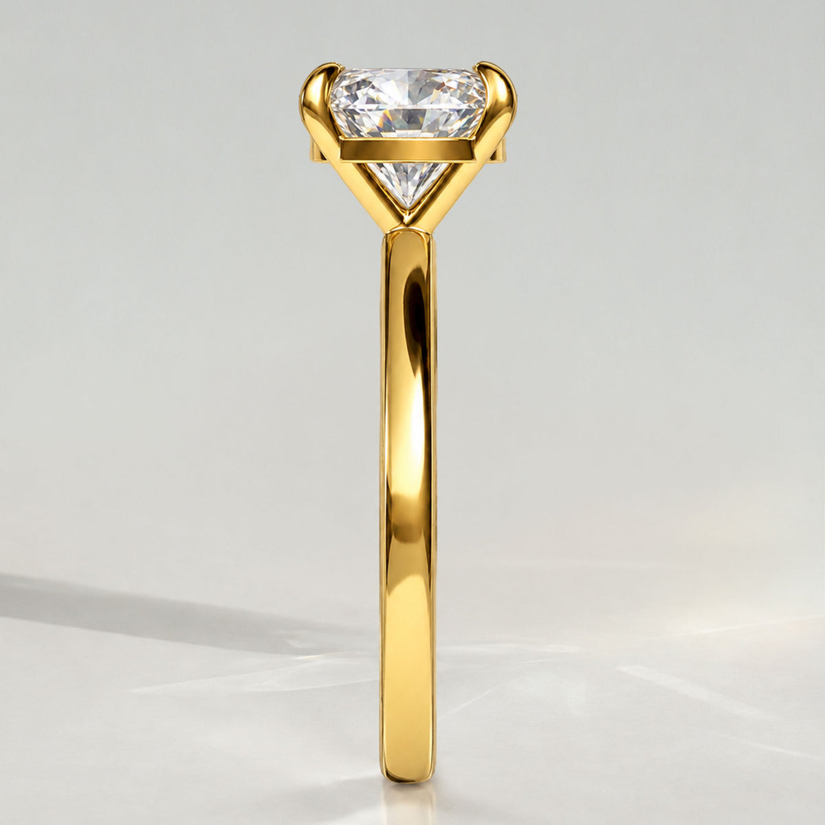 Modern Solitaire Oval Cut Lab Grown Diamond Tapered Shank Engagement Ring #MCERL0164