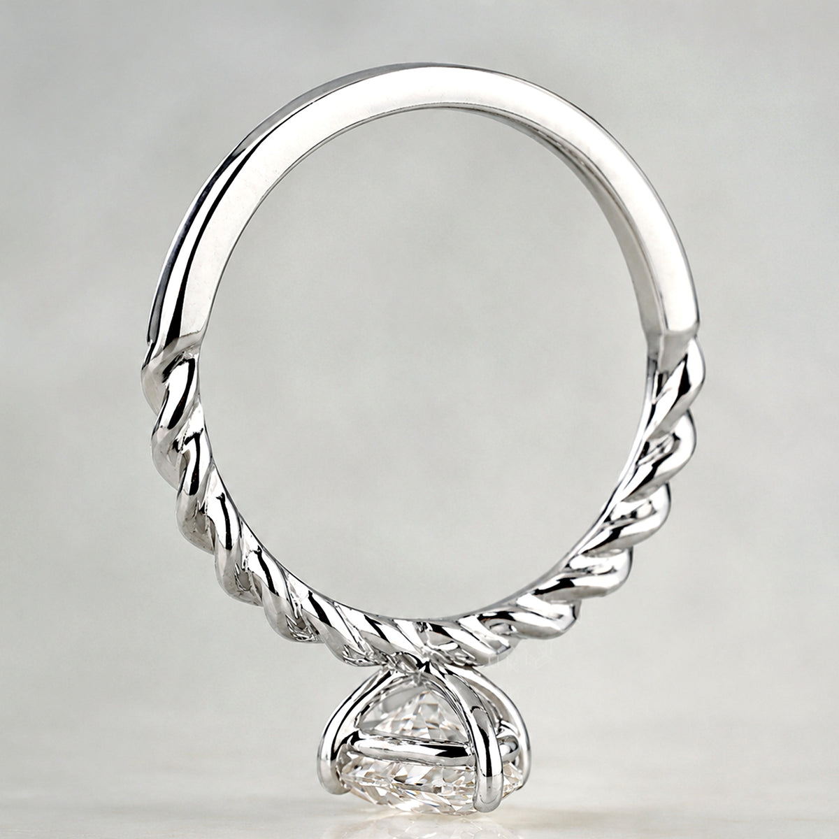 Solitaire Minimalist Modern Design Marquise Cut Lab Grown Diamond Twisted Shank Rope Engagement Rings #MCERL0193
