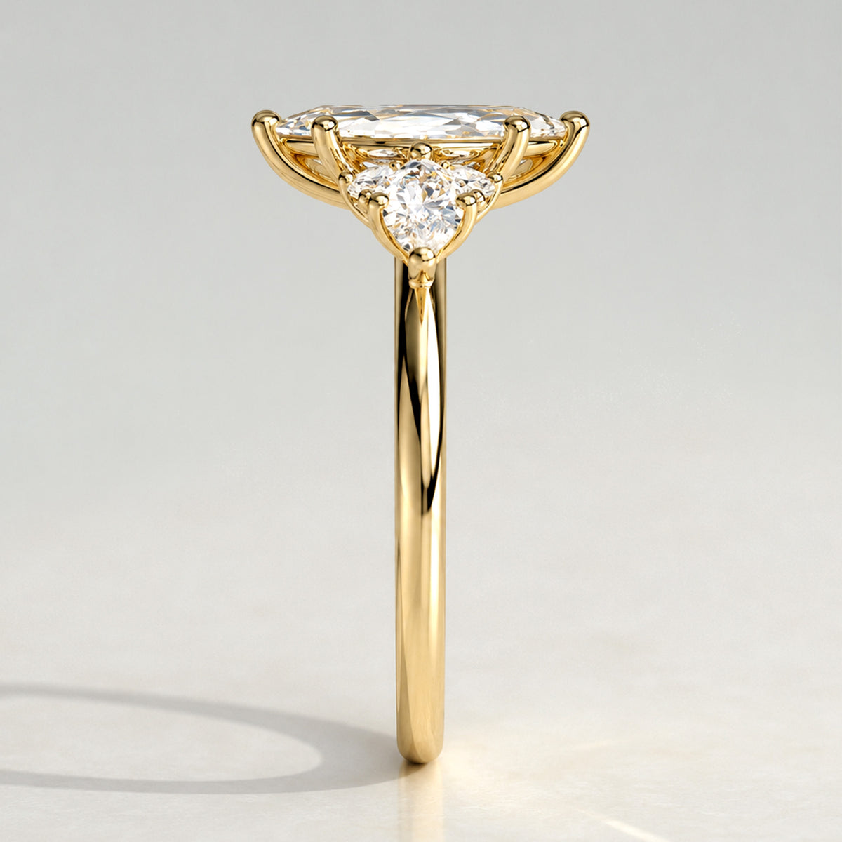 Vintage Marquise Cut Lab Grown Diamond Center Stone Engagement Ring With Marquise Cut Accent Stones #MCERL0225