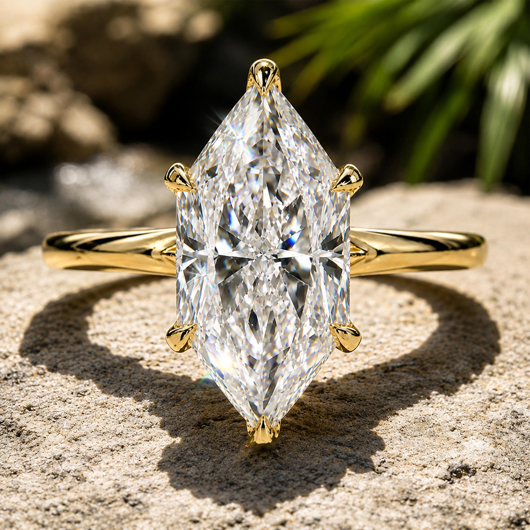 Minimalist Design Dutch Hexagon Cut Moissanite Center Stone Engagement Ring #MCERM0002