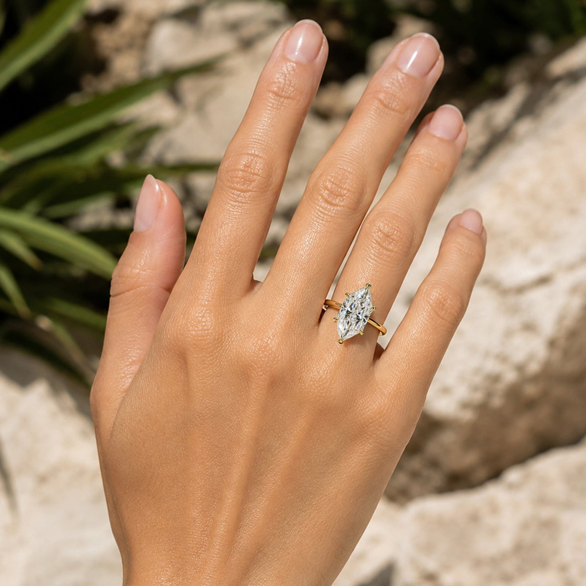 Minimalist Design Dutch Hexagon Cut Moissanite Center Stone Engagement Ring #MCERM0002