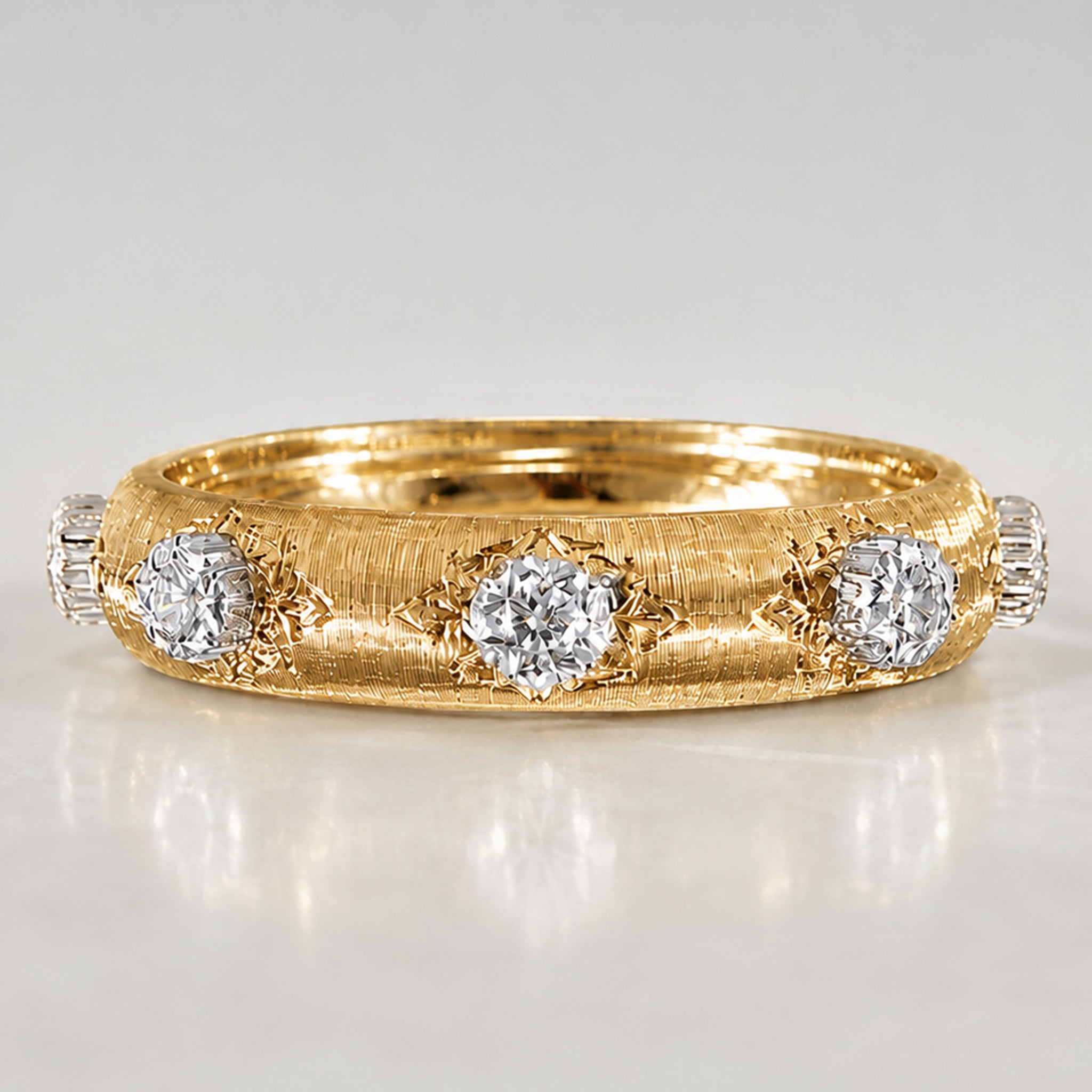 Vintage Design Hand Brushed Finish Men's Wedding Band With Round Cut Lab Grown Diamonds #MCMBL0005