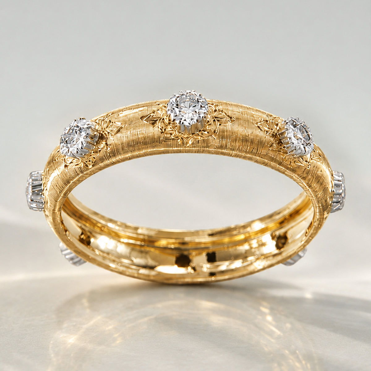 Vintage Design Hand Brushed Finish Men's Wedding Band With Round Cut Lab Grown Diamonds #MCMBL0005