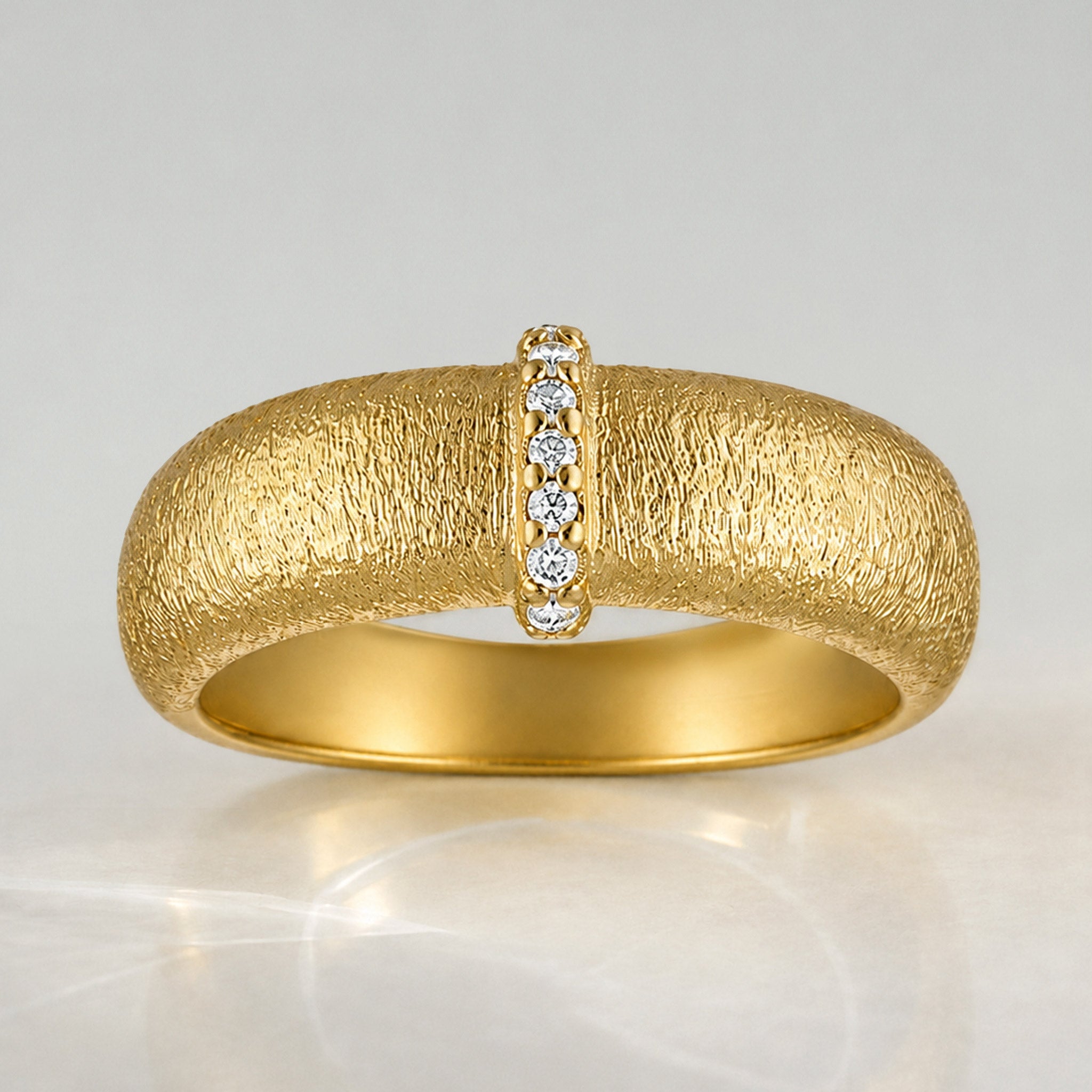 Modern Design Hand Brushed Finish Men's Wedding Band With Round Cut Lab Grown Diamonds #MCMBL0012