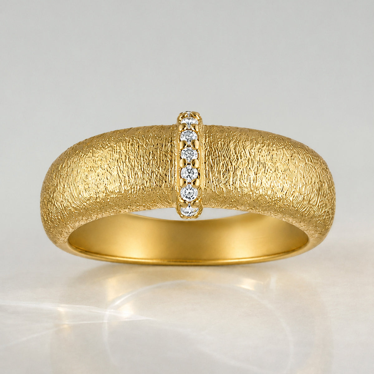 Modern Design Hand Brushed Finish Men's Wedding Band With Round Cut Lab Grown Diamonds #MCMBL0012