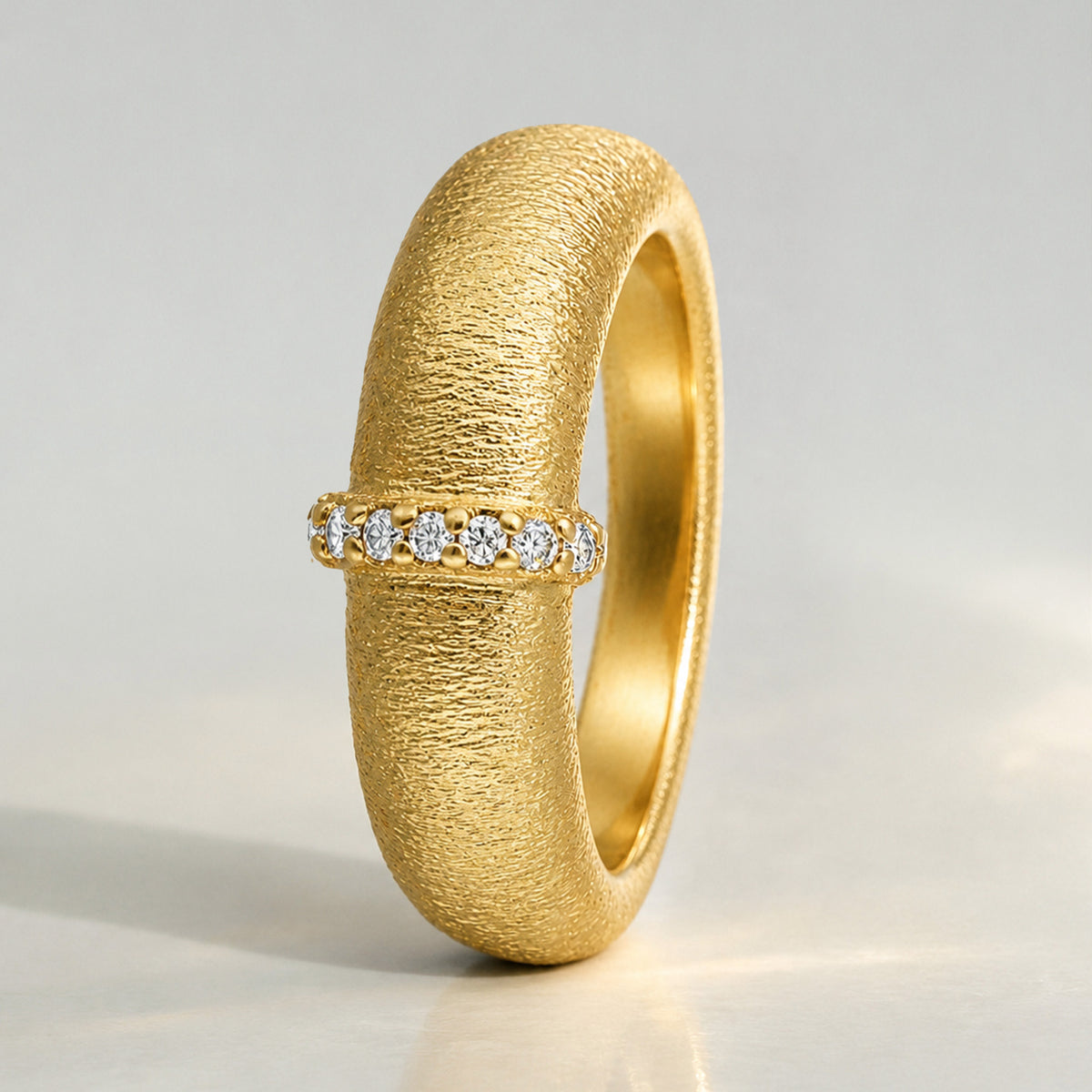 Modern Design Hand Brushed Finish Men's Wedding Band With Round Cut Lab Grown Diamonds #MCMBL0012