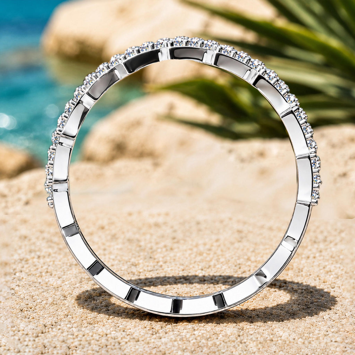 Modern Design Pave Cuban Men Wedding Band With Round Cut Accent Moissanite #MCMBM0004
