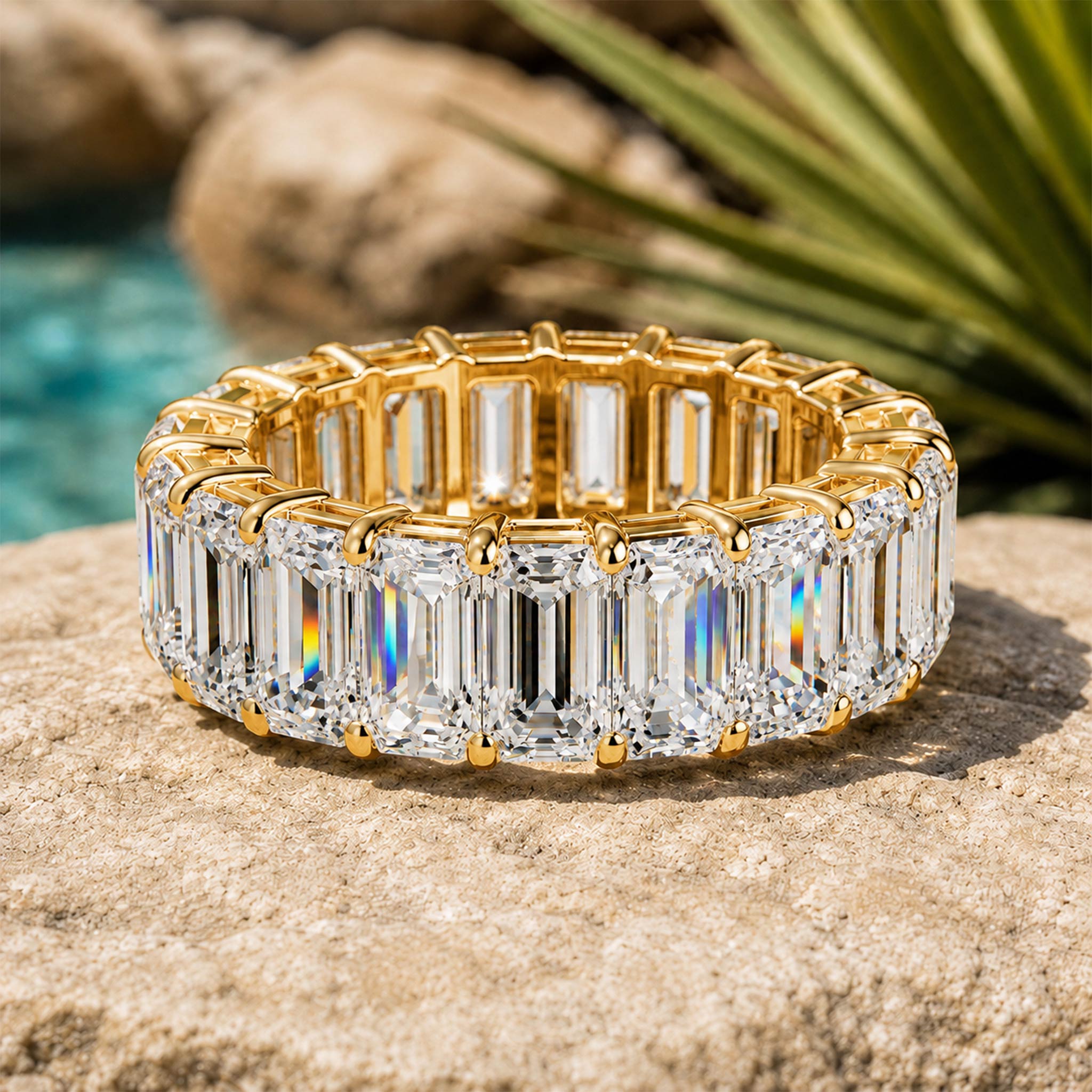 Art Deco Modern Design Emerald Cut Moissanite Pave Men Wedding Band#MCMBM0008