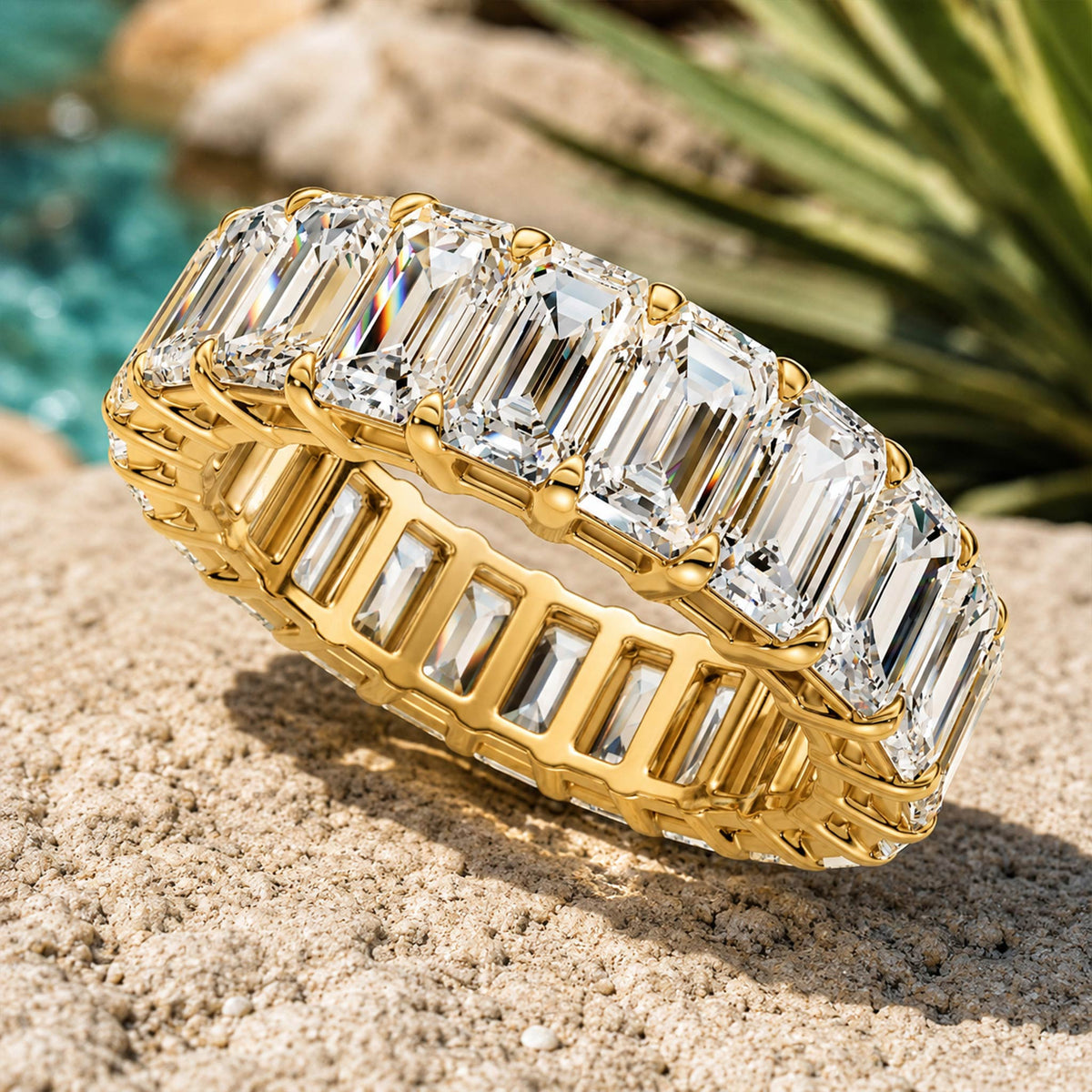 Art Deco Modern Design Emerald Cut Moissanite Pave Men Wedding Band#MCMBM0008