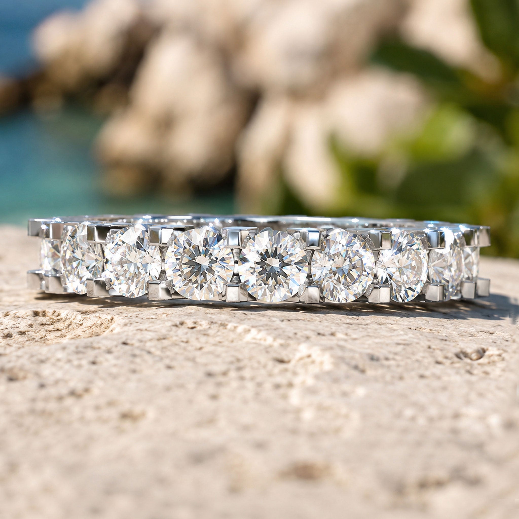 Modern Design Round Cut Moissanite Trellis Basket Pave Men's Wedding Band #MCMBM0011
