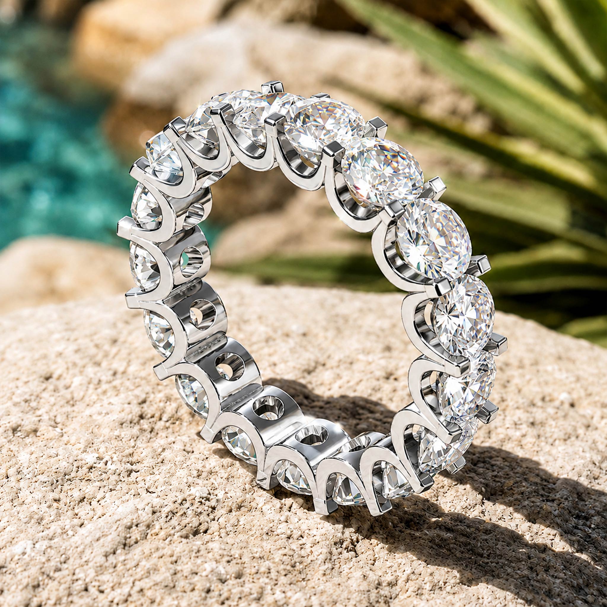 Modern Design Round Cut Moissanite Trellis Basket Pave Men's Wedding Band #MCMBM0011