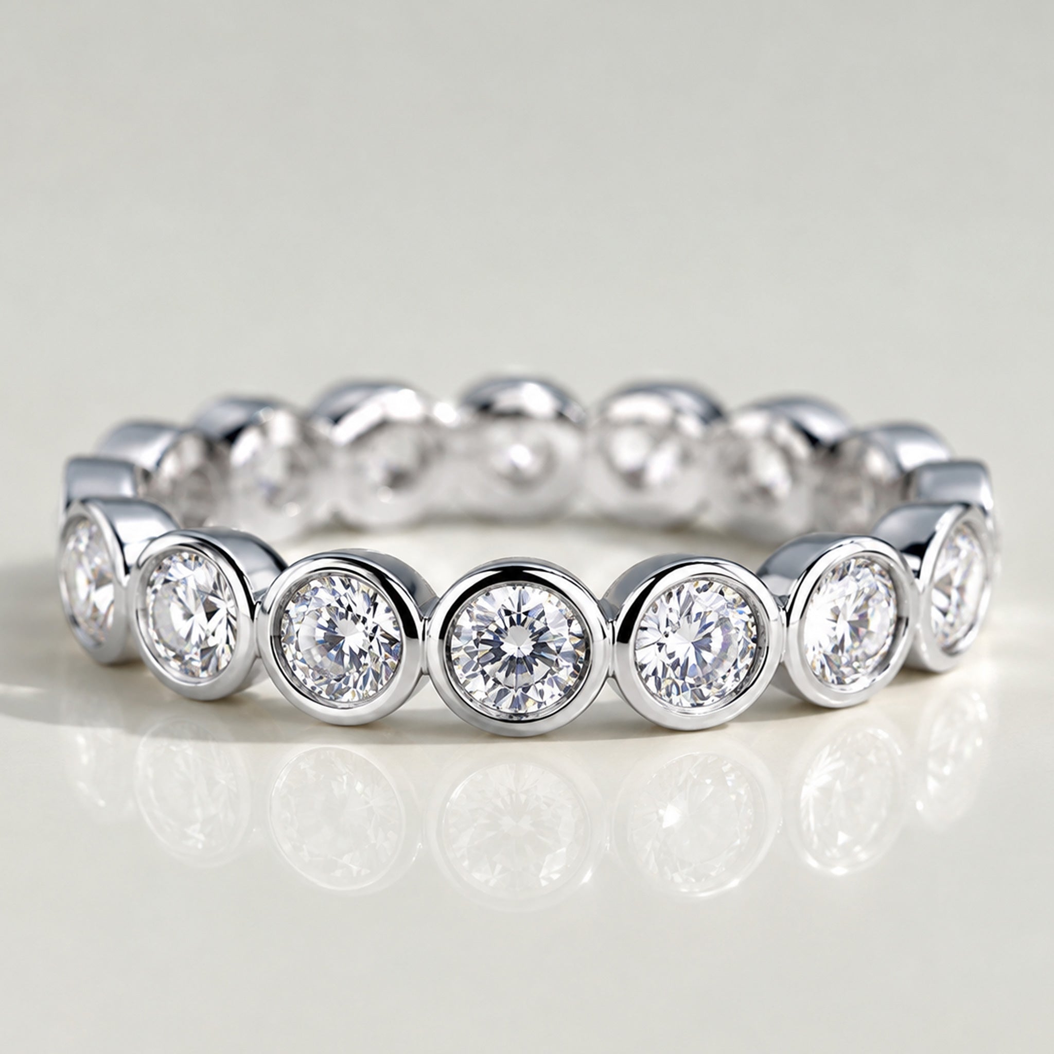 Classic Design Pave Eternity Women's Wedding Band With Round Cut Lab Grown Diamonds #MCWBL0043