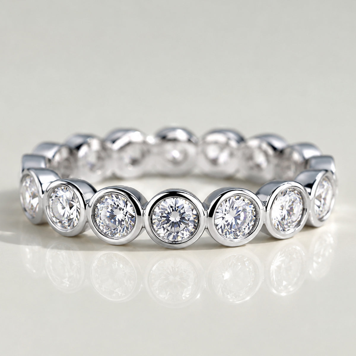Classic Design Pave Eternity Women's Wedding Band With Round Cut Lab Grown Diamonds #MCWBL0043