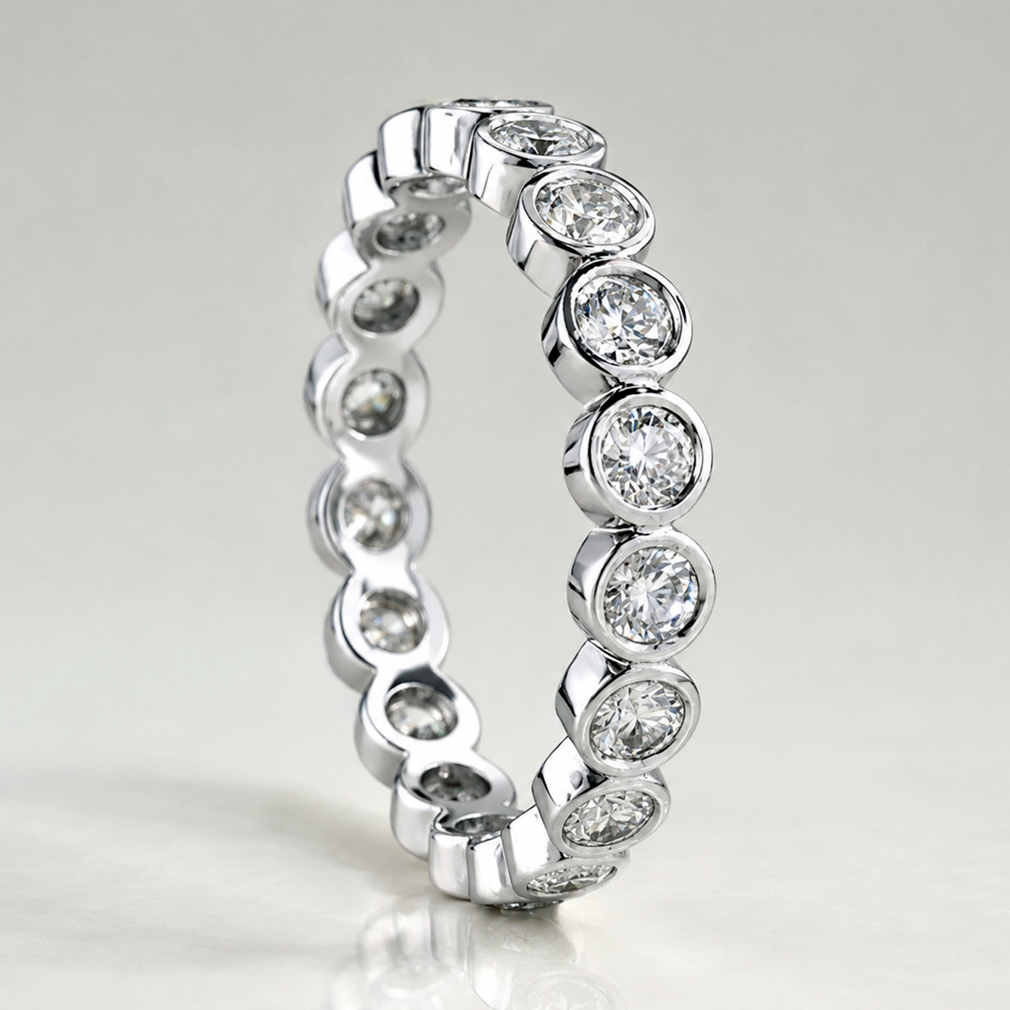 Classic Design Pave Eternity Women's Wedding Band With Round Cut Lab Grown Diamonds #MCWBL0043