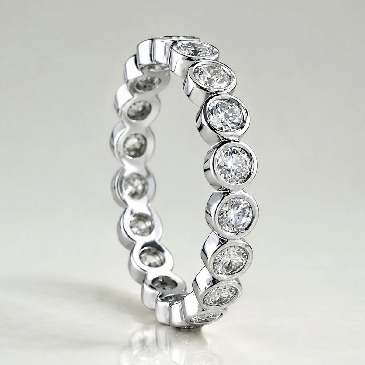 Classic Design Pave Eternity Women's Wedding Band With Round Cut Lab Grown Diamonds #MCWBL0043