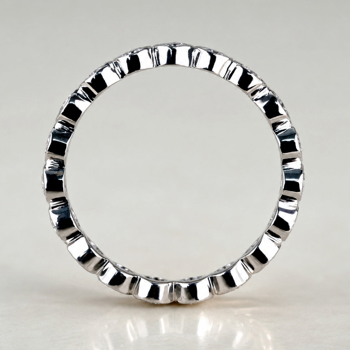 Classic Design Pave Eternity Women's Wedding Band With Round Cut Lab Grown Diamonds #MCWBL0043