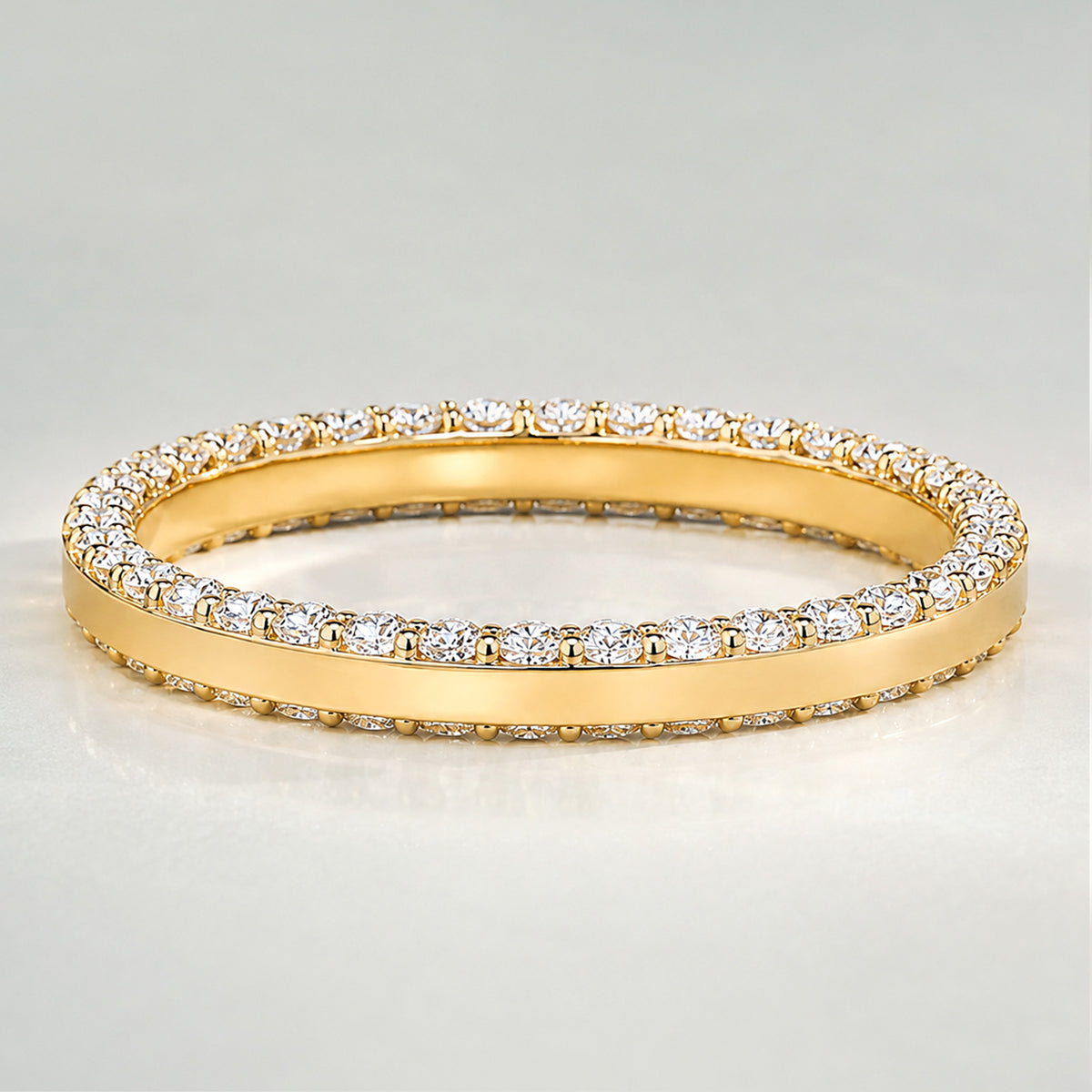 Modern Design Round Cut Lab Grown Diamond Side Pave Enternity Women's Wedding Band #MCWBL0065