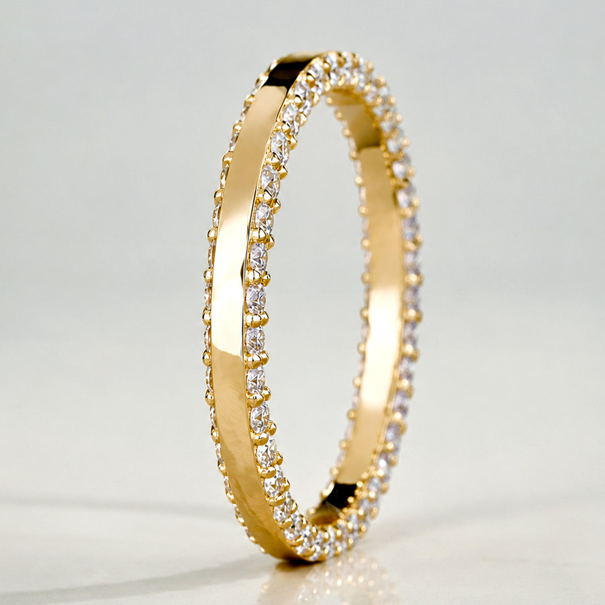 Modern Design Round Cut Lab Grown Diamond Side Pave Enternity Women's Wedding Band #MCWBL0065