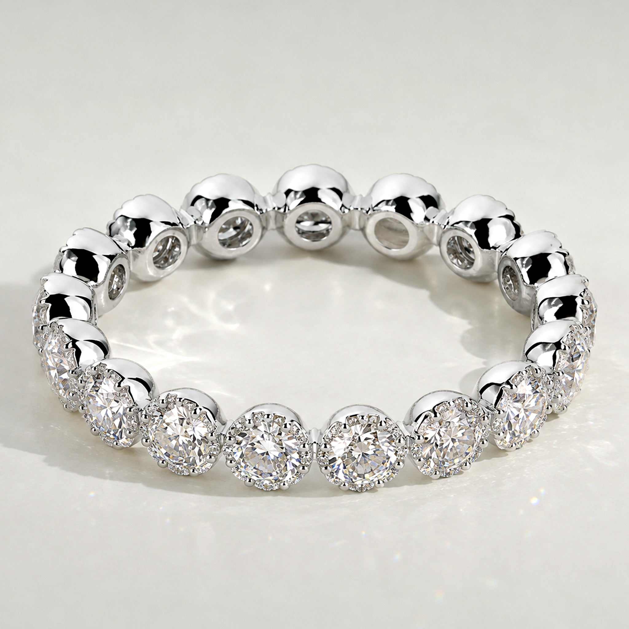 Classic Bubbles Design Pave Women's Wedding Band With Round Cut Lab Grown Diamonds Accent #MCWBL0066