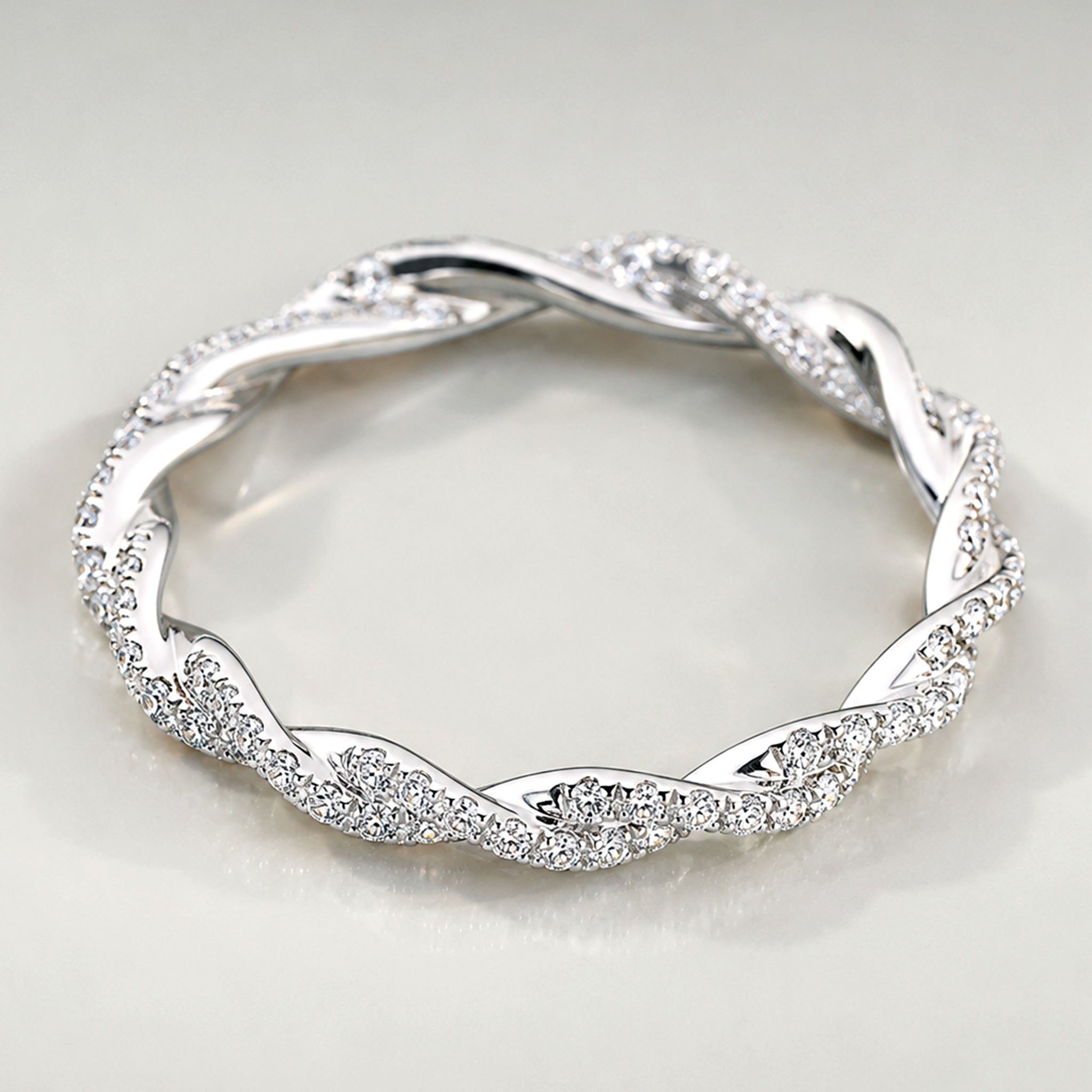 Modern Design Pave Twisted Women's Wedding Band With Round Cut Lab Grown Diamonds #MCWBL0070