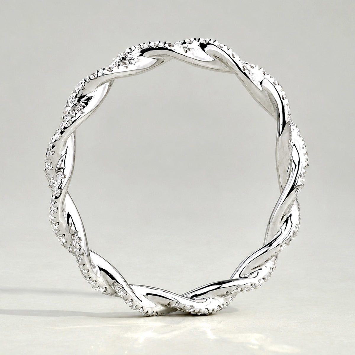 Modern Design Pave Twisted Women's Wedding Band With Round Cut Lab Grown Diamonds #MCWBL0070
